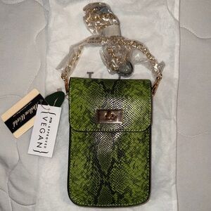 Mellow World Purse Green Vegan Leather Mini Crossbody Bag Wallet NWT